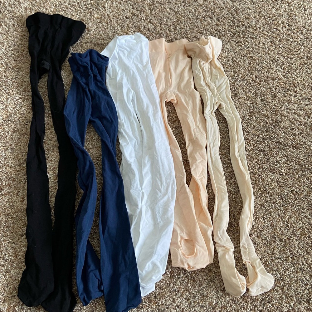Set of FIVE ballet tights (girl M)